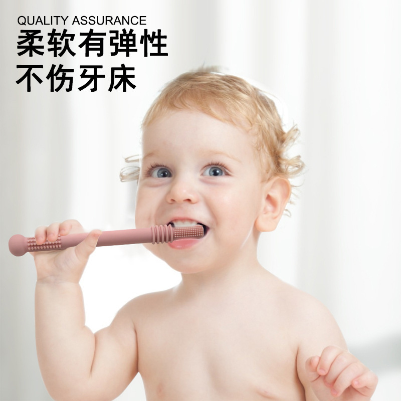 宝宝牙胶空心管磨牙棒可水煮食品级硅胶防吃手神器玩具婴儿咬胶乐
