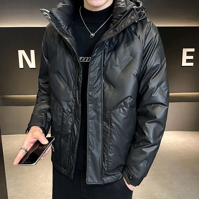 暗纹羽绒服男士鸭绒冬季新款加厚休闲男装保暖男装外套夹克羽绒服